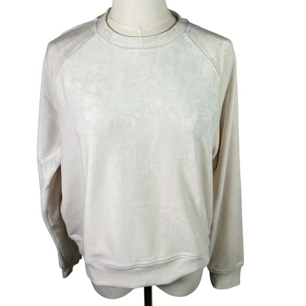 Lou & Grey Fluffy Marshmallow Velour‎ Pullover Sweatshirt Women's Size S New $68